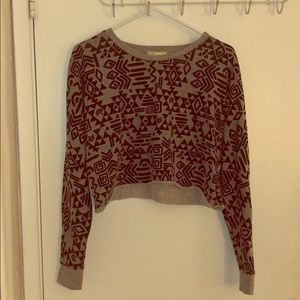~Aztec patterned Crop Sweater~